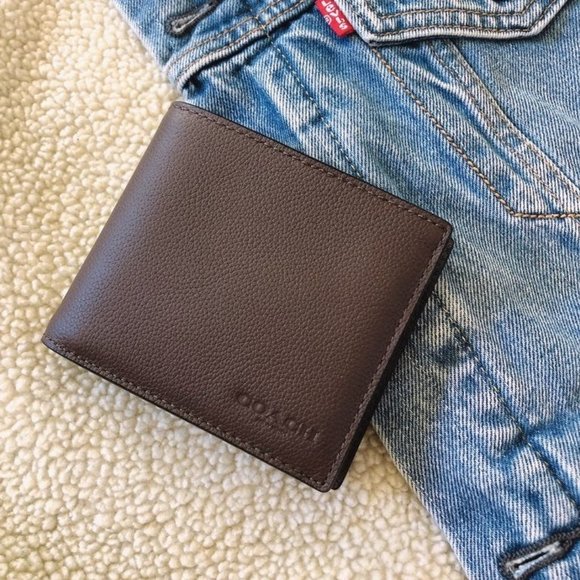 NWT - COACH Men Compact 3 In 1 Wallet - BESTSELLER - Mahogany Brown - Picture 2 of 9
